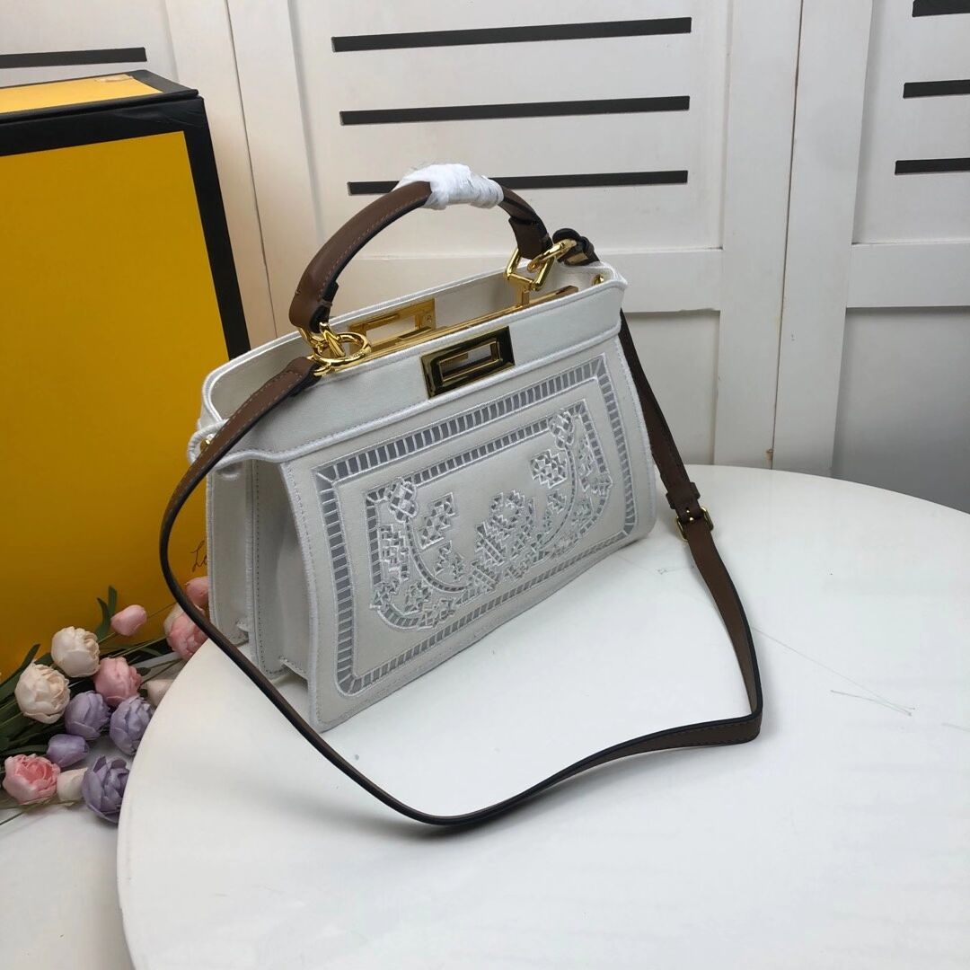 FENDI PEEKABOO ICONIC with white embroidery decoration F6509