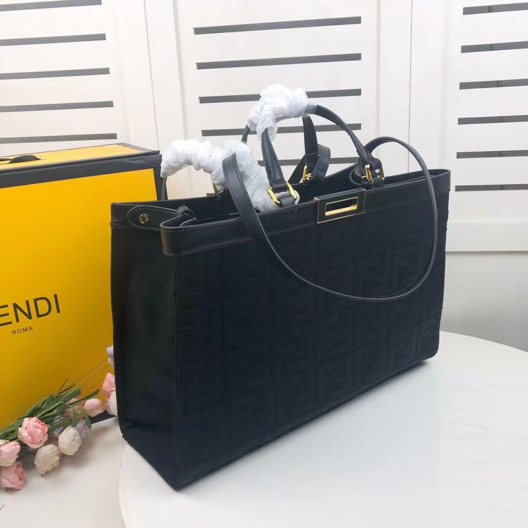 FENDI PEEKABOO X-TOTE canvas bag 8BH374A black