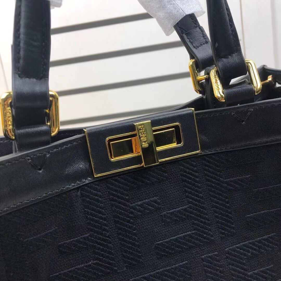 FENDI PEEKABOO X-TOTE canvas bag 8BH374A black