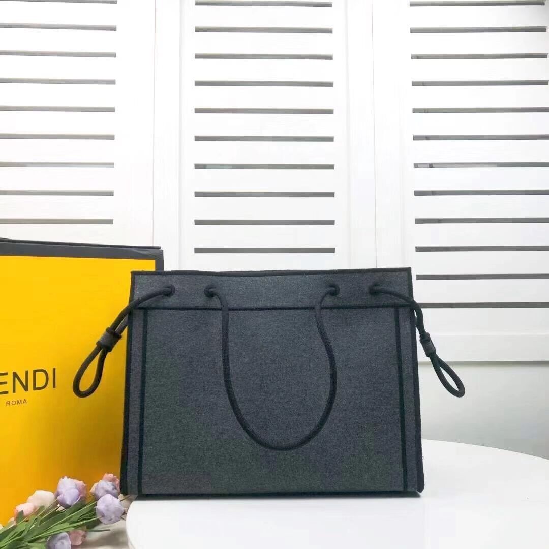 FENDI canvas bag F6501 dark gray