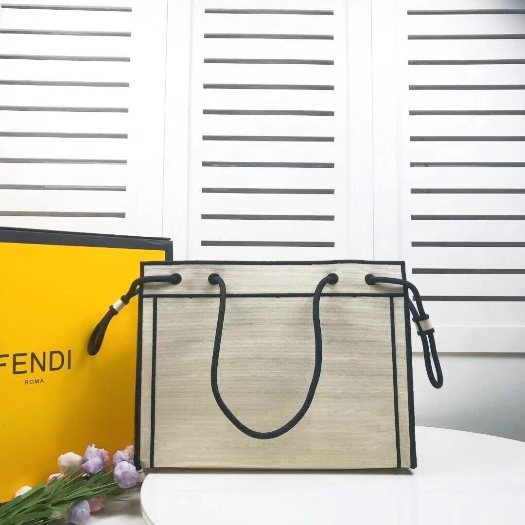 FENDI canvas bag F6501 gray