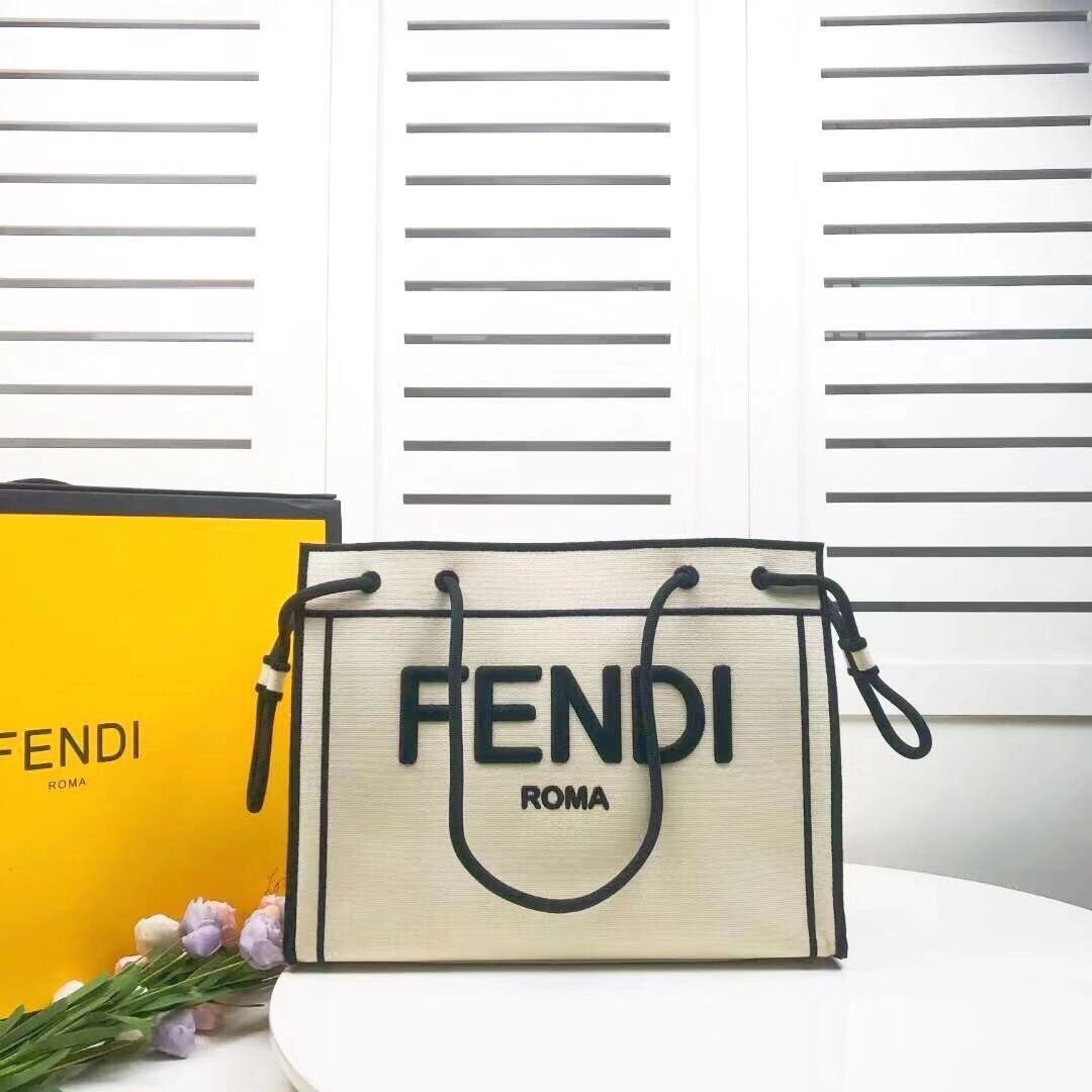 FENDI canvas bag F6501 gray