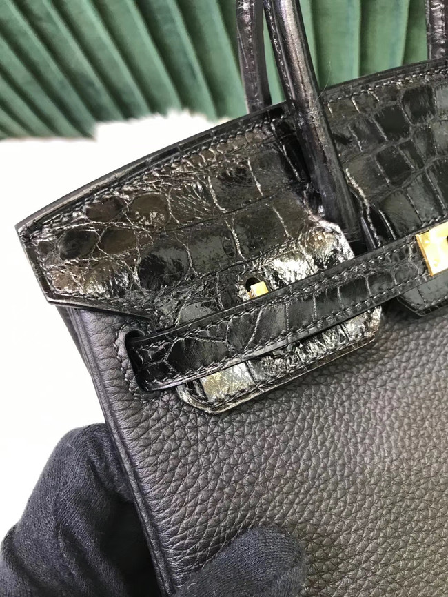 Hermes Birkin Bag Original Leather crocodile togo HBK2530 black