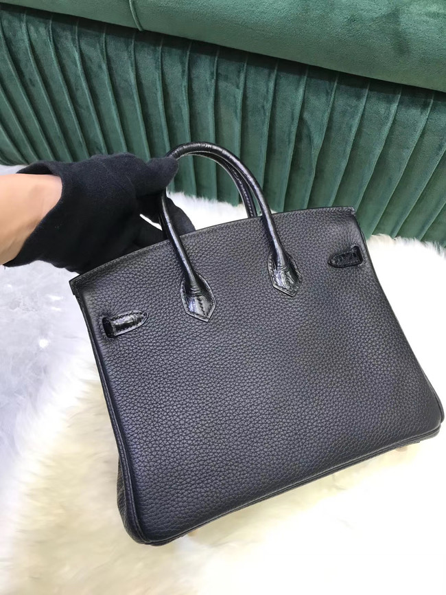 Hermes Birkin Bag Original Leather crocodile togo HBK2530 black