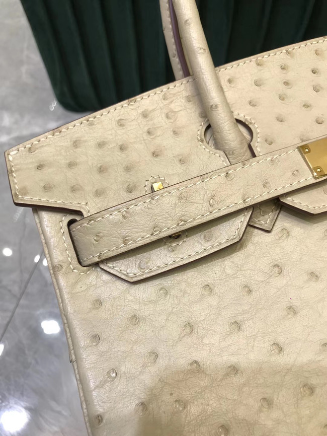 Hermes Birkin Bag Original Leather Ostrich skin HBK2530 cream