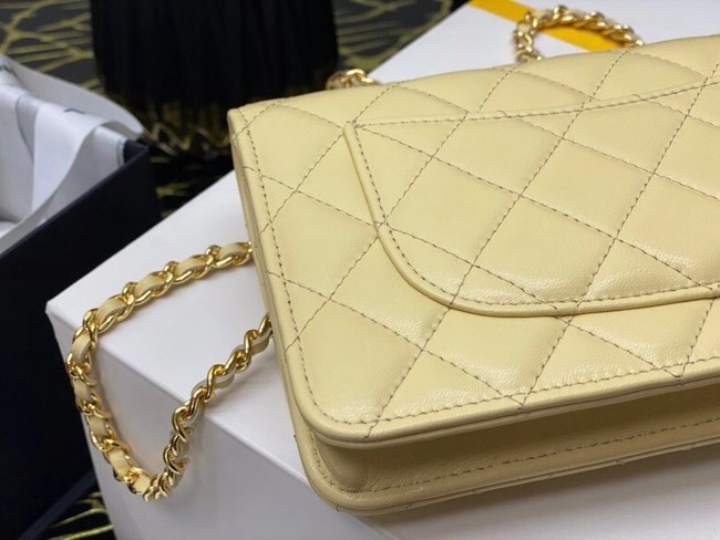 Chanel wallet on chain Grained Calfskin & Laquered Gold-Tone Metal AP2021 yellow