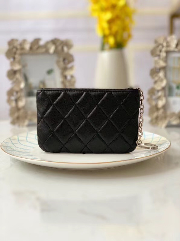 Chanel zipped wallet Goatskin AP31504-5 Black