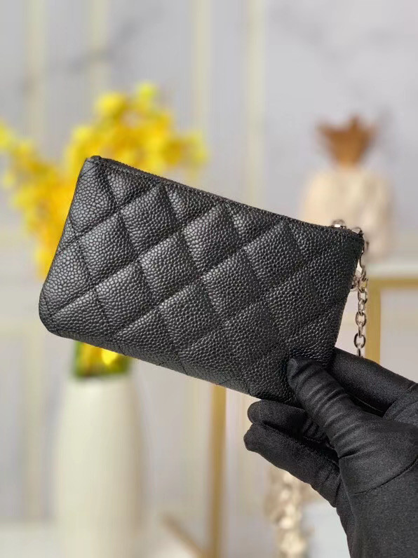 Chanel zipped wallet Goatskin AP31504-7 Black