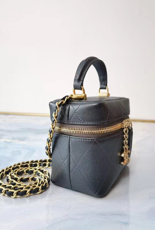 Chanel Lambskin Crystal Calfskin & Gold-Tone Metal AS1889 black 