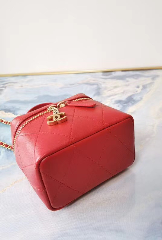 Chanel Lambskin Crystal Calfskin & Gold-Tone Metal AS1889 red