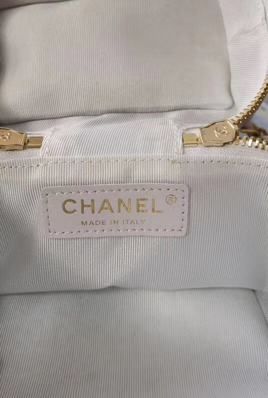 Chanel Lambskin Crystal Calfskin & Gold-Tone Metal AS1889 white