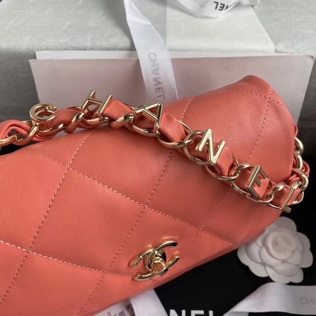 Chanel flap bag Lambskin & Gold-Tone Metal AS2299 pink