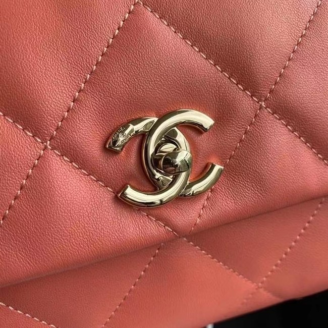 Chanel flap bag Lambskin & Gold-Tone Metal AS2299 pink