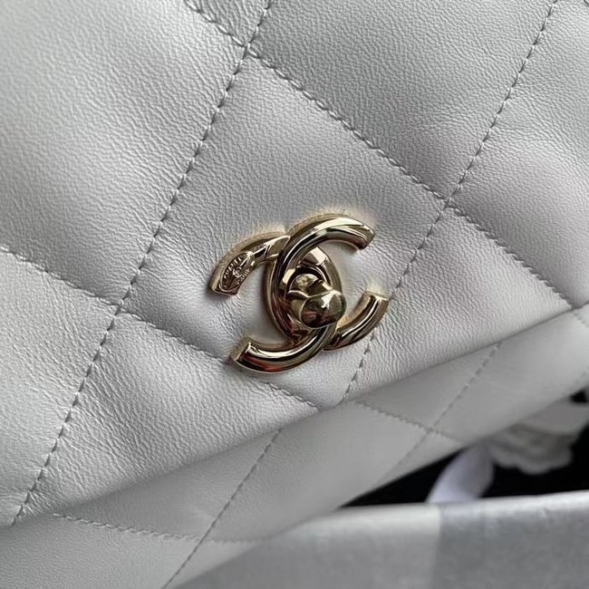 Chanel flap bag Lambskin & Gold-Tone Metal AS2299 White