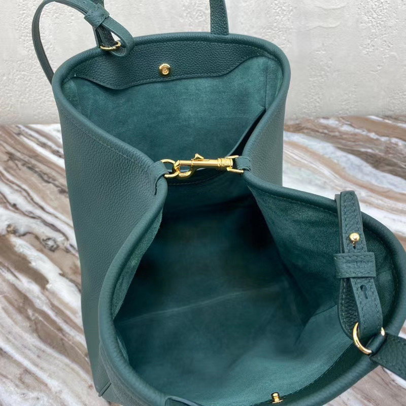 Celine LARGE SOFT BAG IN SUPPLE GRAINED CALFSKIN 55825 blackish green