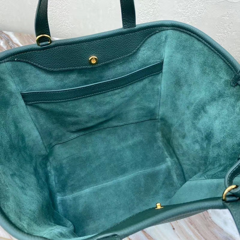 Celine LARGE SOFT BAG IN SUPPLE GRAINED CALFSKIN 55825 blackish green