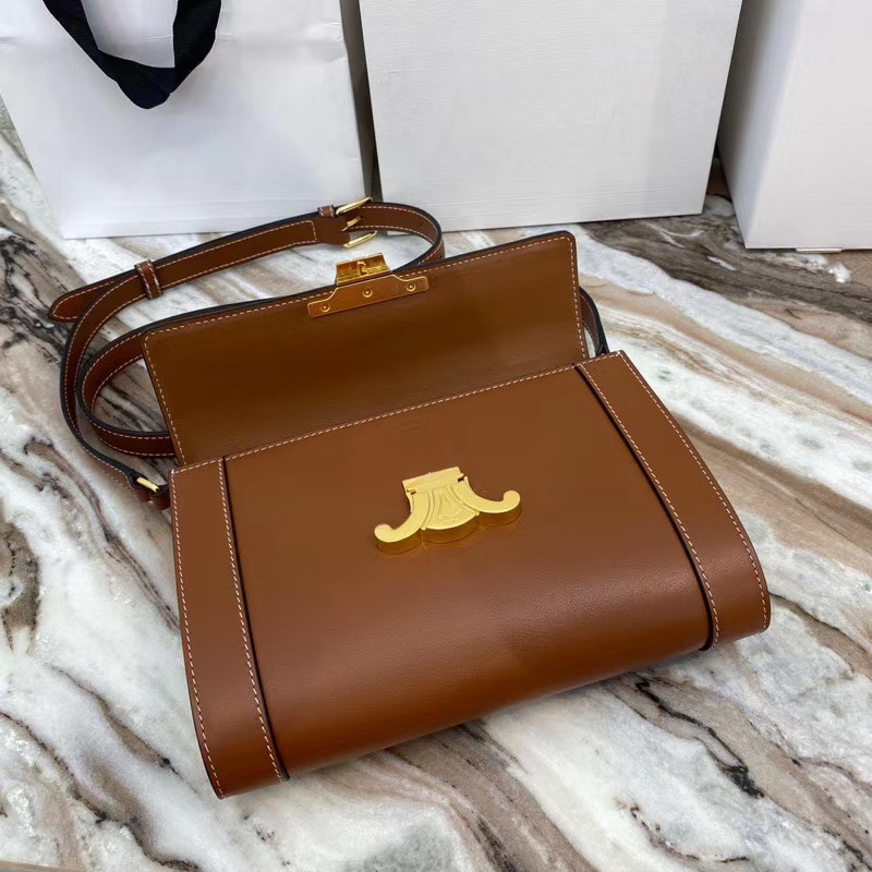 Celine TEEN TRIOMPHE BAG IN SHINY CALFSKIN 195263 brown