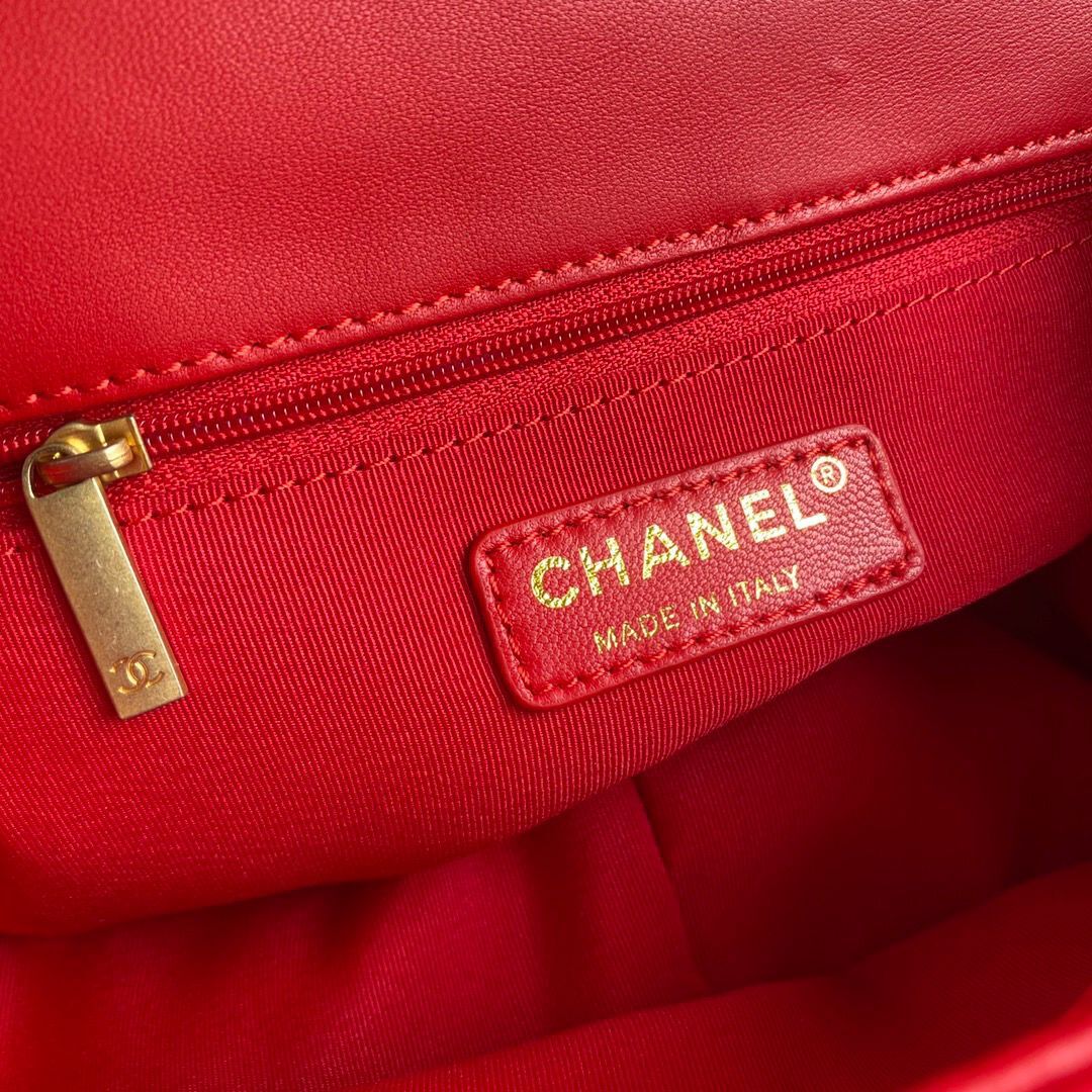 Chanel Flap Bag Sheepskin & Gold-Tone Metal AP1737 Red