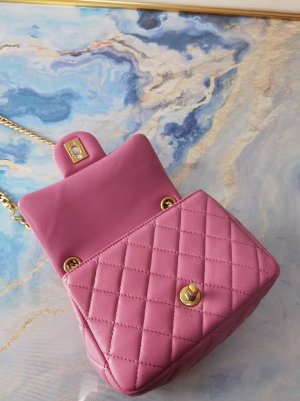 Chanel flap bag Lambskin Resin & Gold-Tone Metal AS2379 Pink