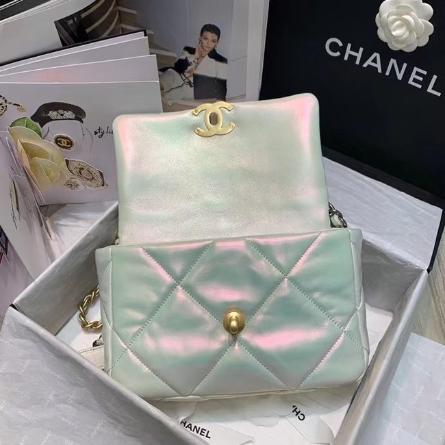 chanel 19 large flap bag AS1160 White