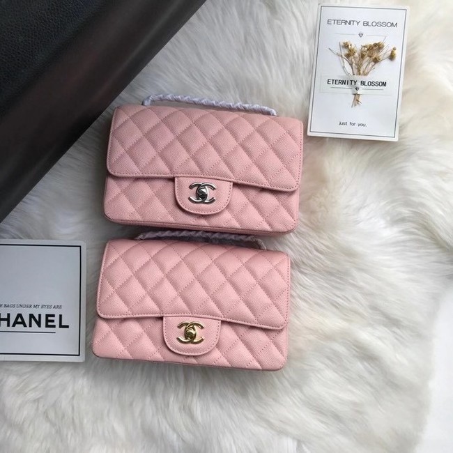 Chanel mini flap bag Grained Calfskin A1116 pink