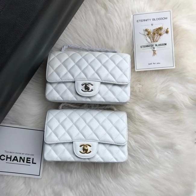 Chanel mini flap bag Grained Calfskin A1116 white