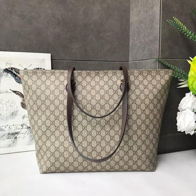 Gucci GG Supreme canvas medium tote bag 547974 brown