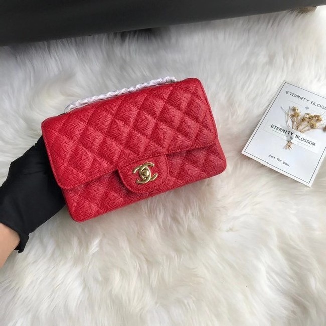 Chanel mini flap bag Grained Calfskin A1116 RED