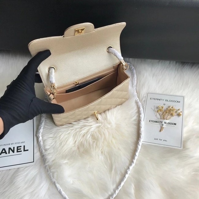 Chanel mini flap bag Grained Calfskin A1116 gold