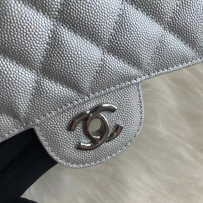 Chanel mini flap bag Grained Calfskin A1116 silver