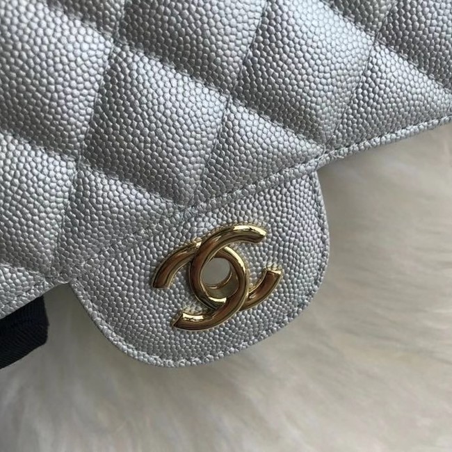 Chanel mini flap bag Grained Calfskin A1116 silver