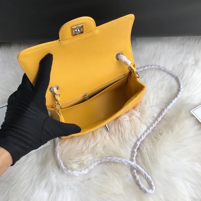 Chanel mini flap bag Grained Calfskin A1116 yellow