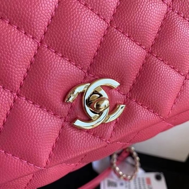 Chanel coco mini flap bag with top handle AS2215 rose