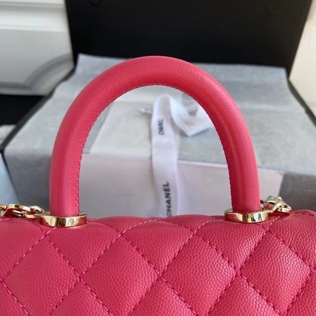 Chanel coco mini flap bag with top handle AS2215 rose