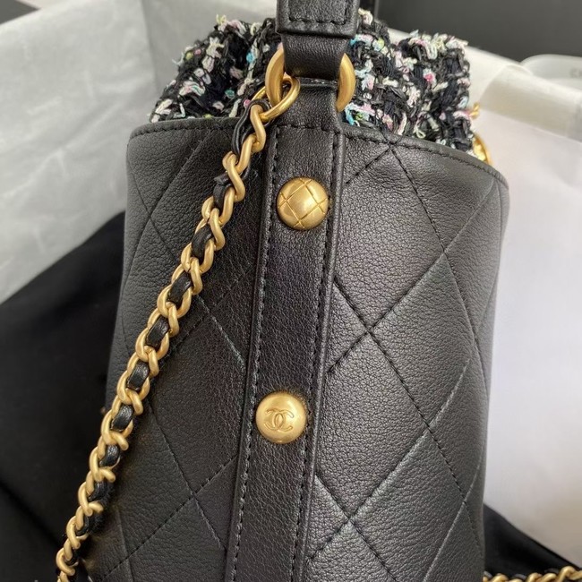 Chanel drawstring bag Lambskin & Gold Metal AS6695 black