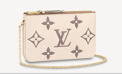 Louis vuitton DOUBLE ZIP POCHETTE M80084 Cream