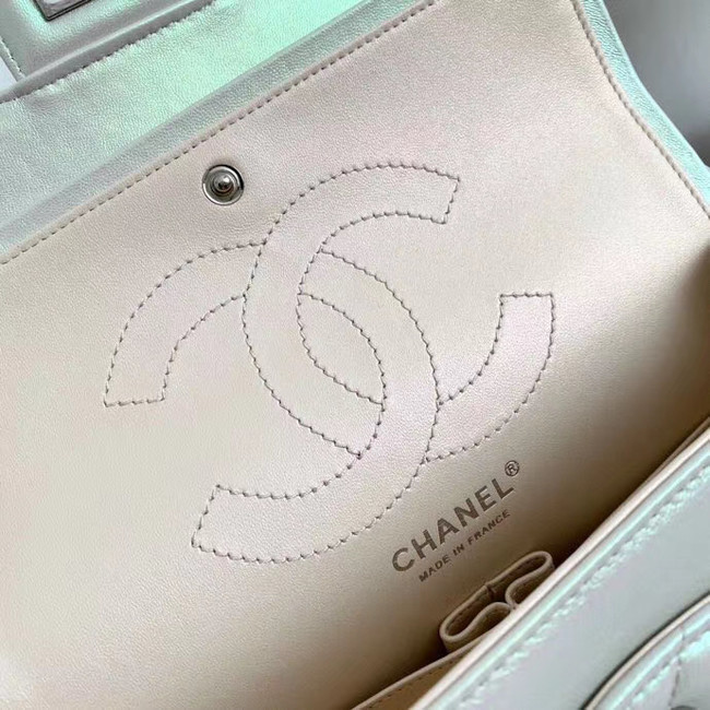 Chanel classic handbag Iridescent Calfskin 30225 Light apricot