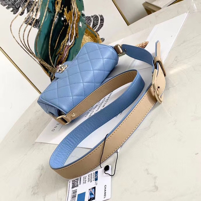 Chanel flap bag AS2273 light blue