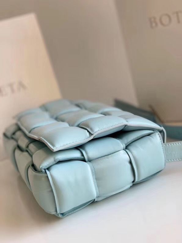 Bottega Veneta PADDED CASSETTE BAG suede 591970 Light Blue