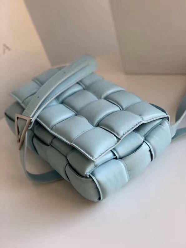 Bottega Veneta PADDED CASSETTE BAG suede 591970 Light Blue