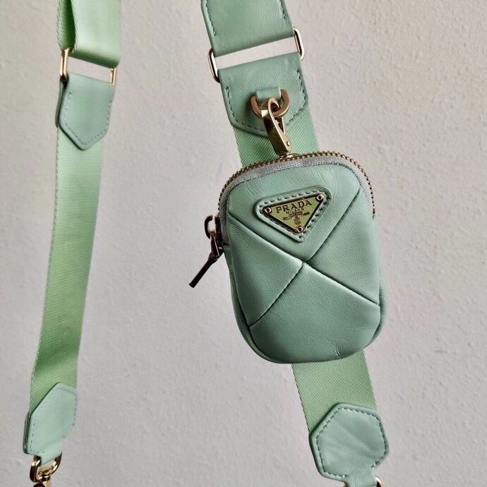 Prada Gaufre nappa leather shoulder bag 1BC151A light green