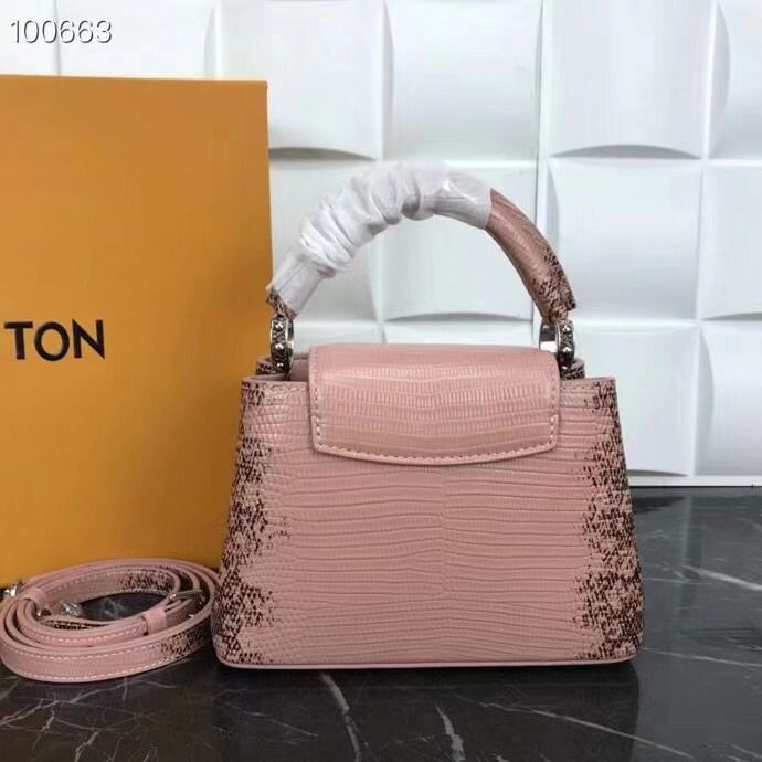 Louis Vuitton CAPUCINES PM Original Lizard Leather M52386 Pink