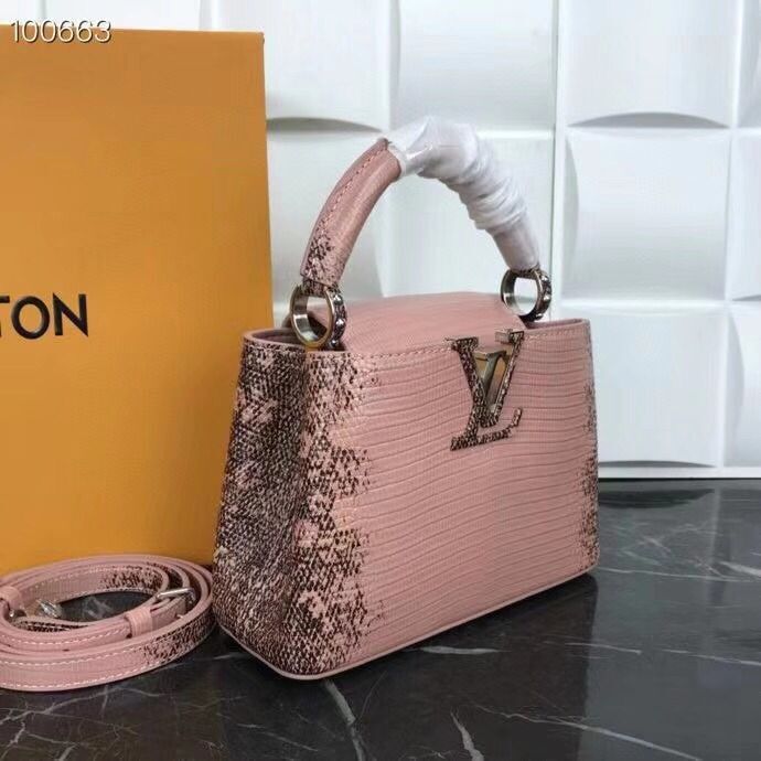 Louis Vuitton CAPUCINES PM Original Lizard Leather M52386 Pink