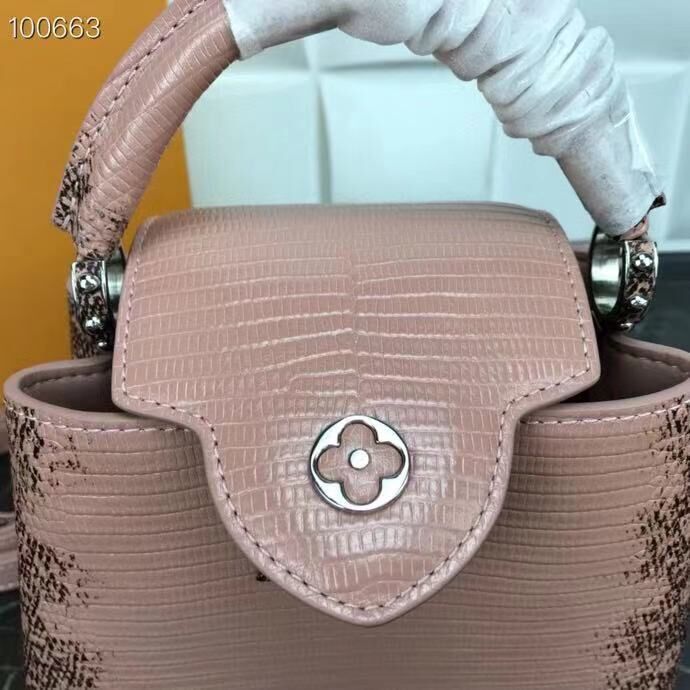 Louis Vuitton CAPUCINES PM Original Lizard Leather M52386 Pink