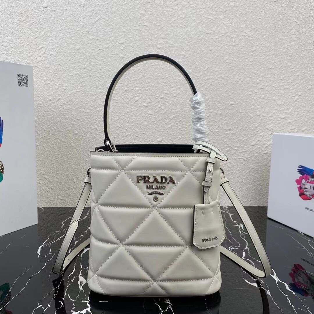 Prada Nappa Leather Prada Spectrum Tote 1BG319 white