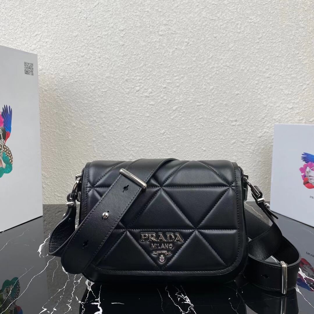 Prada System nappa leather patchwork bag 1BG283 black