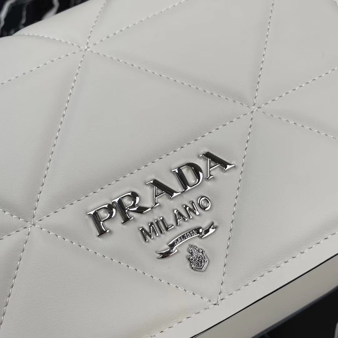 Prada System nappa leather patchwork bag 1BG283 white