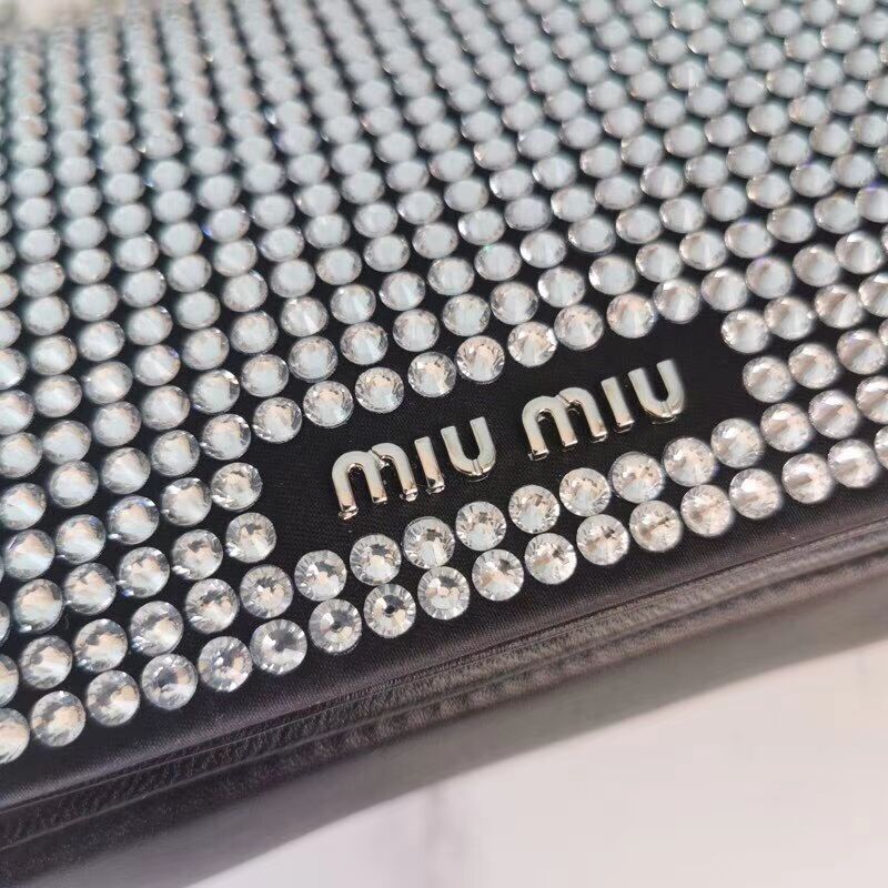 miu miu Matelasse Nappa Leather Shoulder Bag 5BT064 black