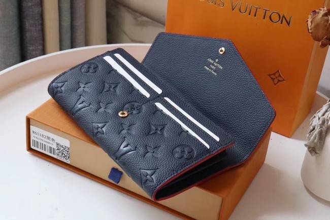 Louis Vuitton Original Monogram Empreinte Wallet M61182 Navy Blue