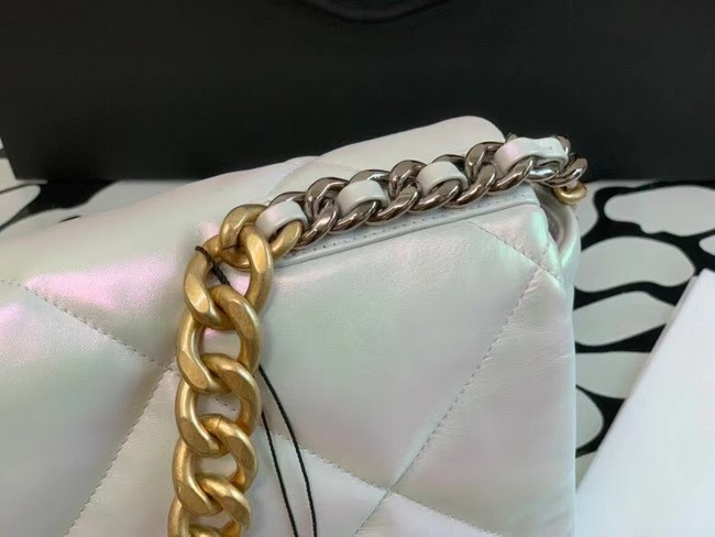 chanel 19 large flap bag Iridescent Calfskin&Gold-Tone AS1162 